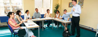 Small group intensive English courses in language school for adult